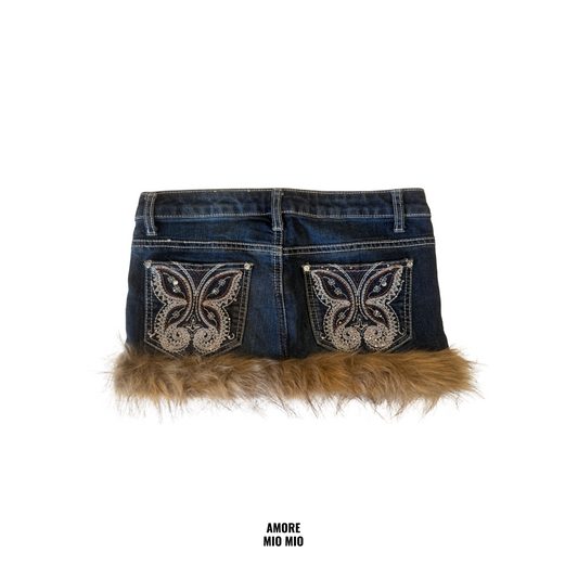 Mini Skirt with Faux Fur