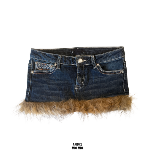 Mini Skirt with Faux Fur